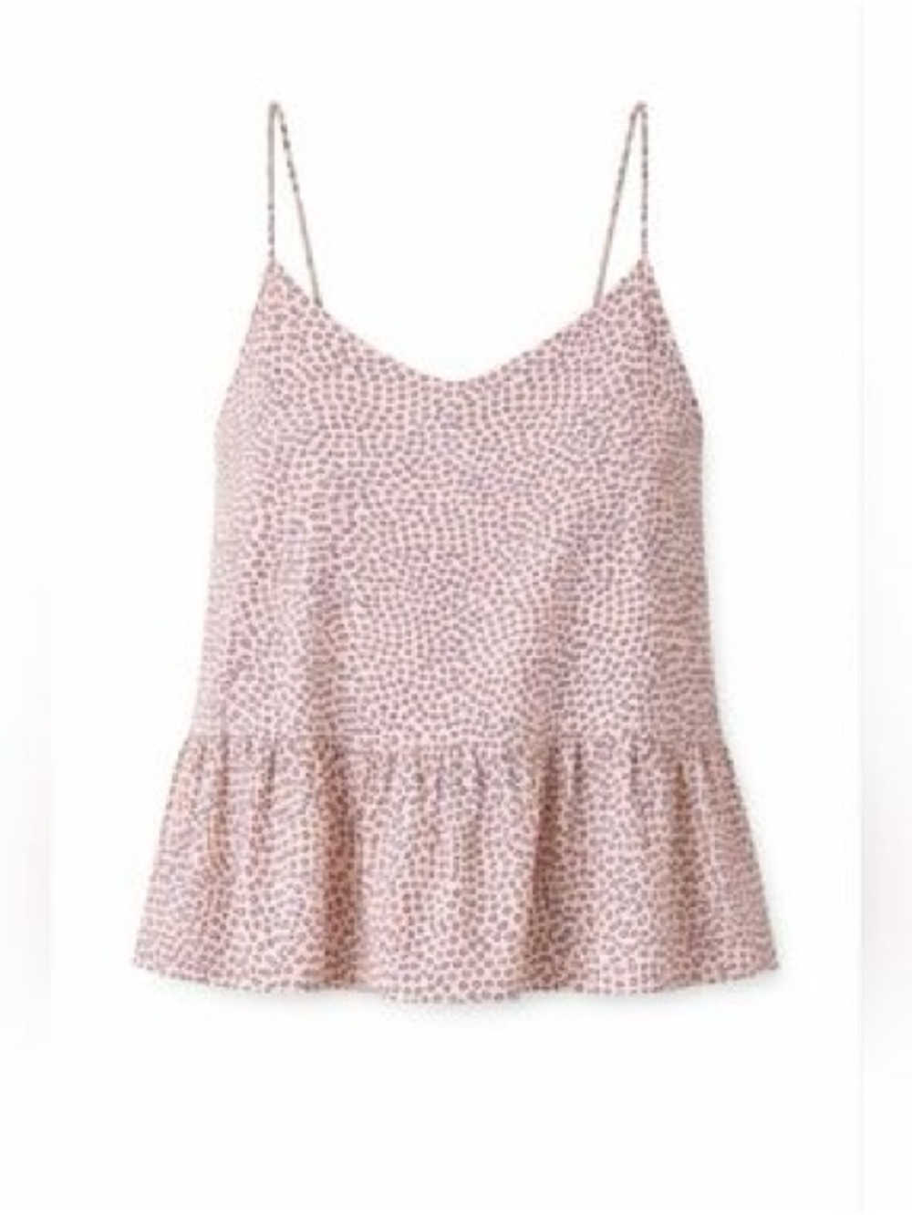 Loft Women’s Pink Spotted Ruffle-Hem Cami Top